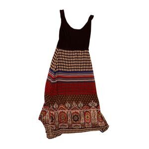 Vince Camuto Patterned Sheer Tank Dress Women’s Large – Long Boho Chic Maxi
